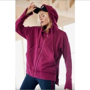 NWOT Free People Movement Only One Hoodie Magenta Disco XS